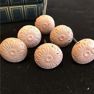 Pink cast iron cabinet pulls and knobs